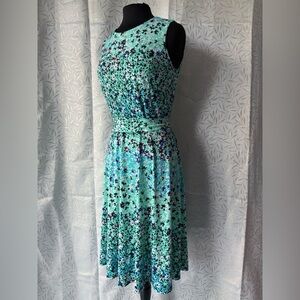 Charter Club Floral Maxi Dress - Blue, Green, and White with Tie Waist